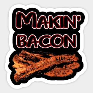 Making Bacon Black and Red Sticker